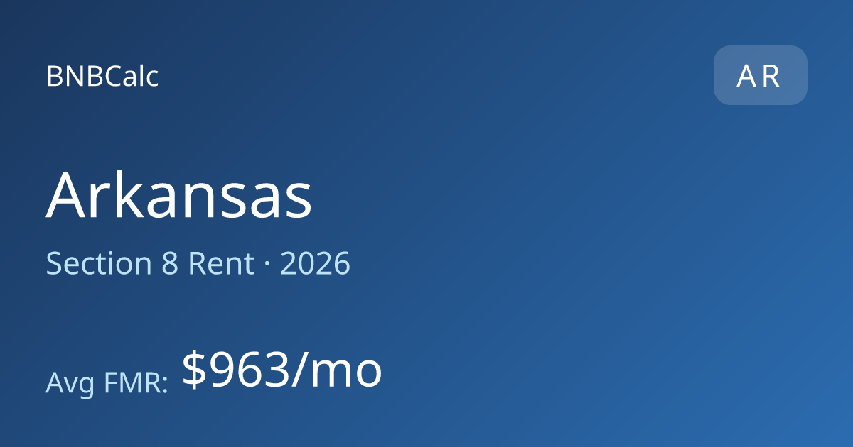 2026 Section 8 Rent Amounts in Arkansas | Voucher Amounts by City | BNBCalc