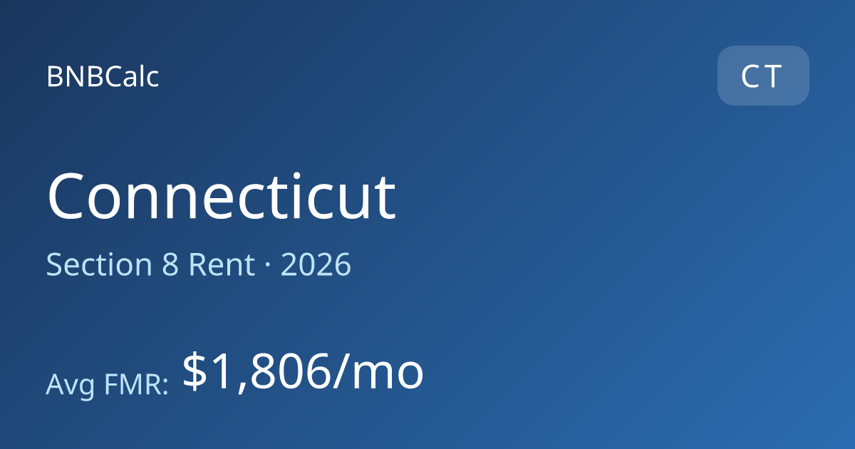2026 Section 8 Rent Amounts in Connecticut | Voucher Amounts by City ...
