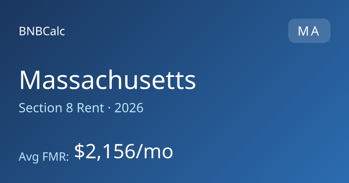 2026 Section 8 Rent Amounts in Massachusetts | Voucher Amounts by City ...